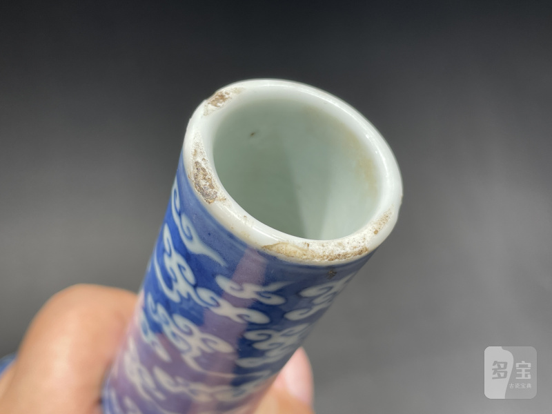 清道光 青花云龙纹胆瓶 - 图12